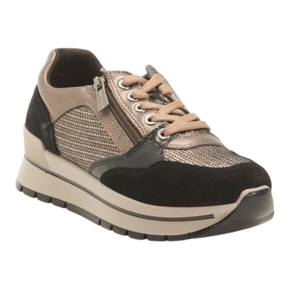 IGI&CO Made In Italy Leather Sneakers size various color: black and tan